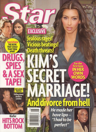 Illustration for article titled This Week In Tabloids: Kim's Marriage Was Abusive; Larry King's A "Sex Freak"